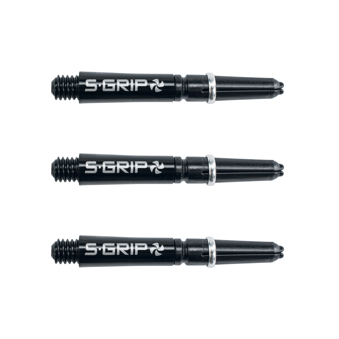 Harrows Supergrip Spin Dart Stems Shafts Black Silver Short length variant image