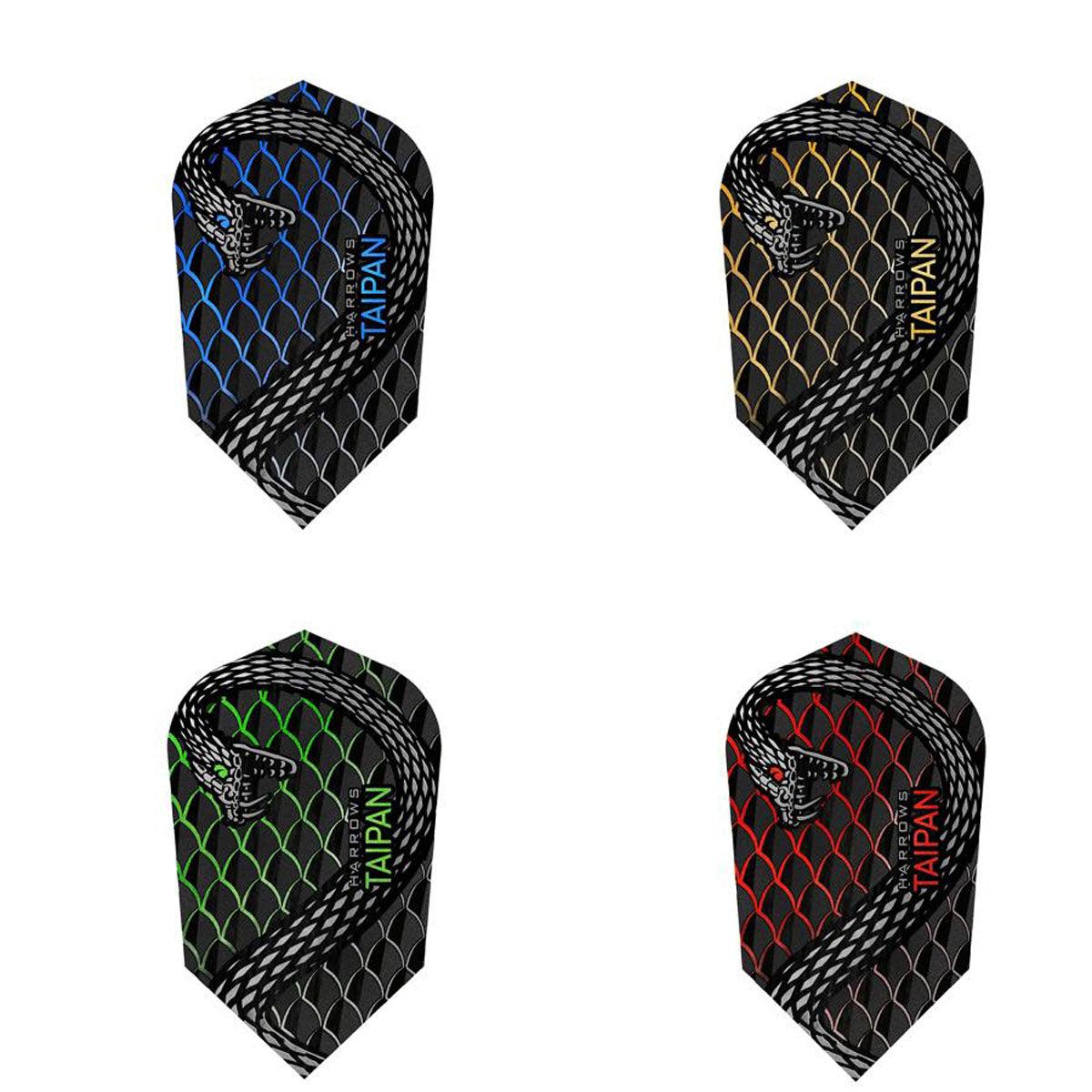 Harrows Taipan Slim Dart Flights 25 Sets main product image showing the dart flights and product contents