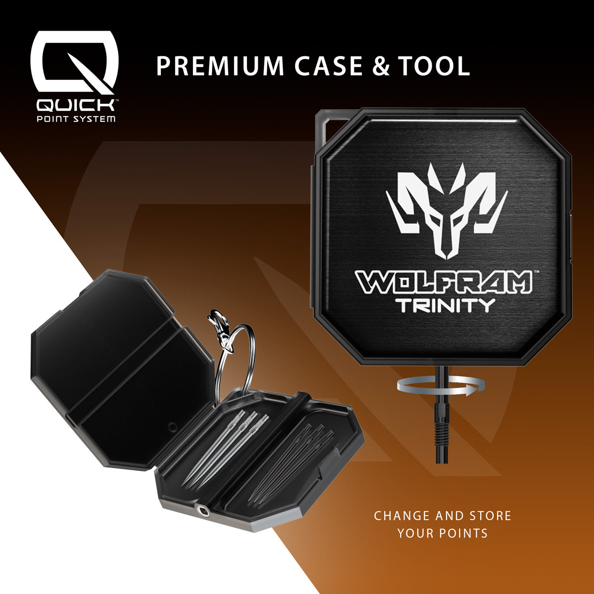 Harrows Wolfram Trinity QP Steel Tip Darts point removal tool image for the Quick Point system