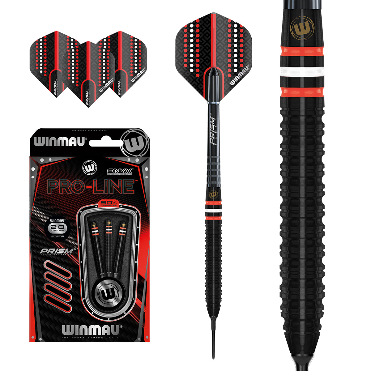Winmau Pro-Line - Onyx Coating - 90% Tungsten Soft Tip Darts