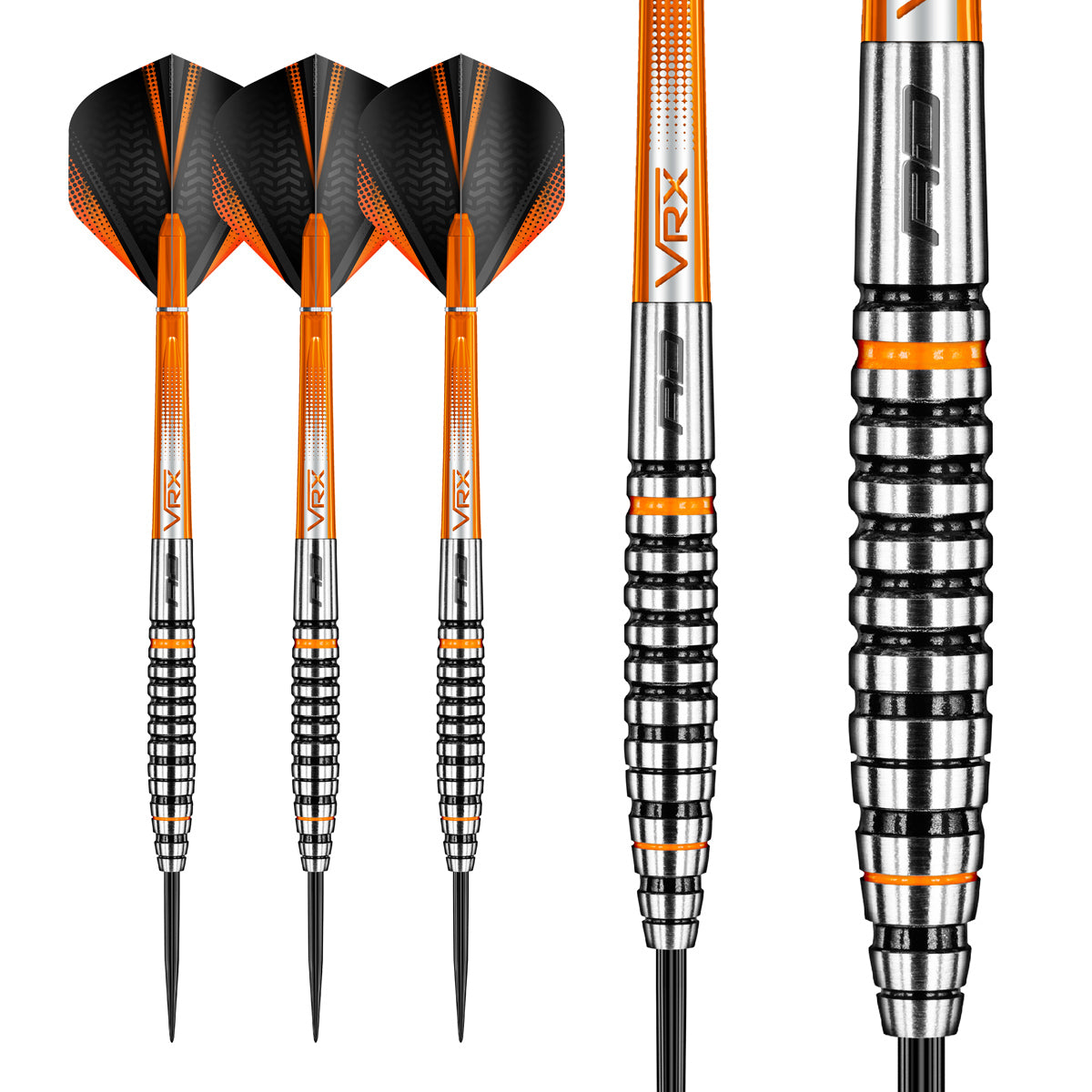 Multiple angle view of the Amberjack 14 dart barrel profile and design