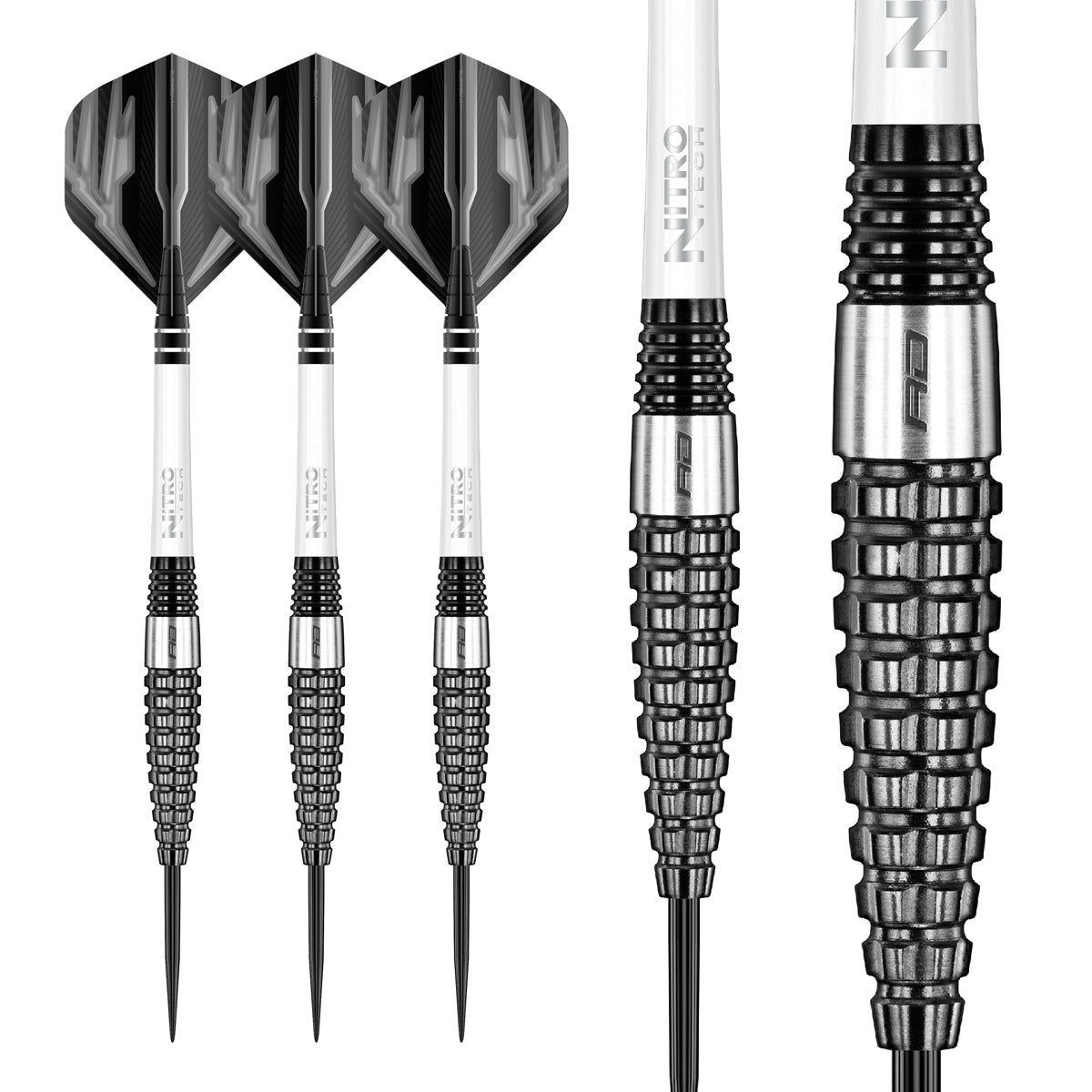 Multiple angle view of the Carnage 3 dart barrel profile and design