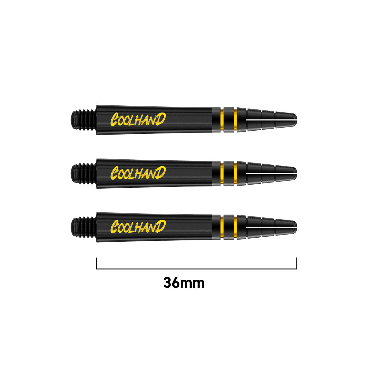 Coolhand Nitrotech Black Gold Dart Stems Shafts main product image showing the stems, packaging, and included contents