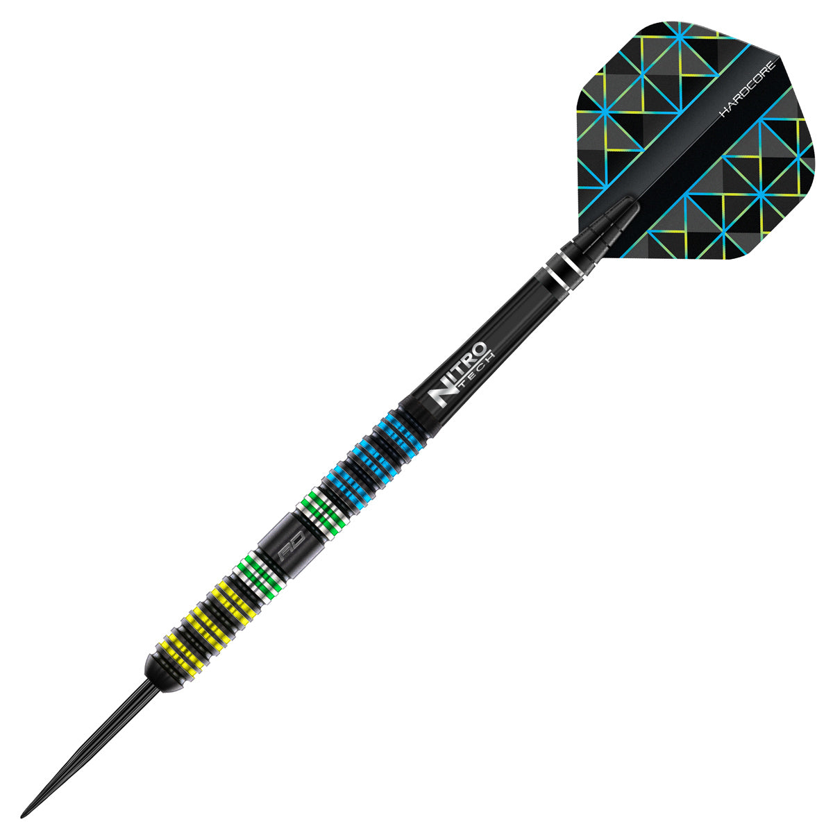 Dragonfly 95 Parallel Steel Tip Darts close up image highlighting the barrel grip texture, coating, machining, and design details