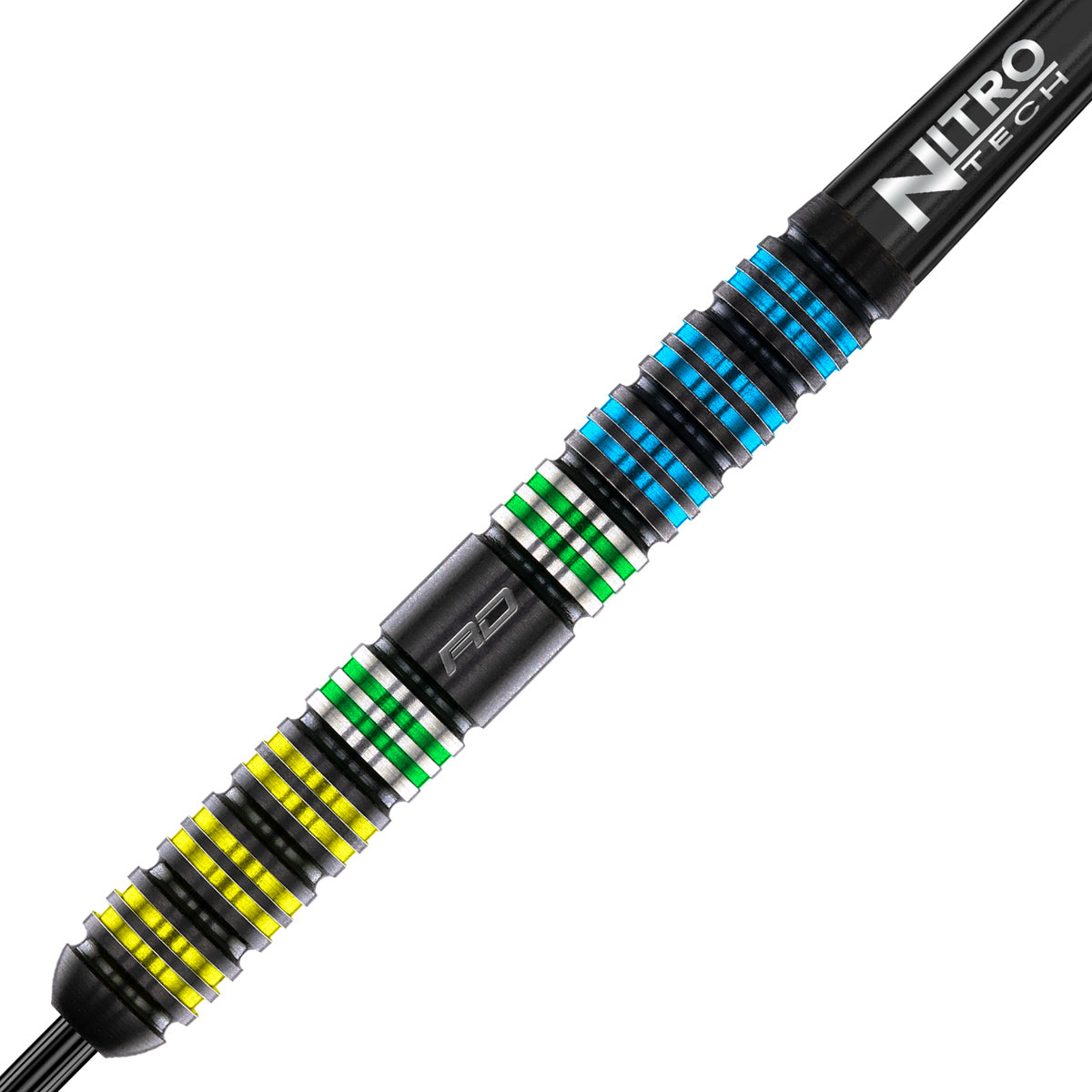 Dragonfly 95 Parallel Steel Tip Darts zoomed image highlighting the barrel grip, machining, coating, and surface detail