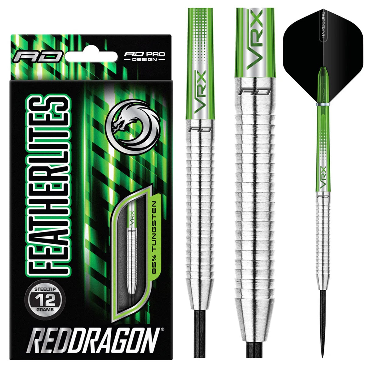 Featherlite 2 Steel Tip Darts product image showing the complete dart set, packaging and accessories
