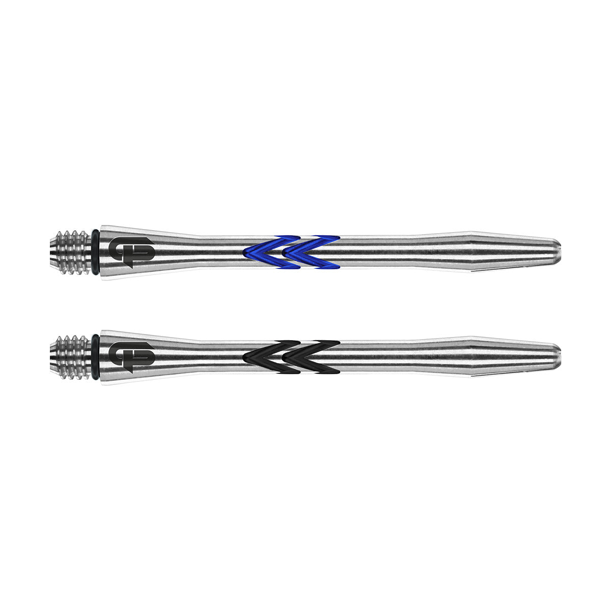 Gerwyn Price Iceman Aluminium V Groove Dart Stems main product image showing the stems, packaging, and included contents