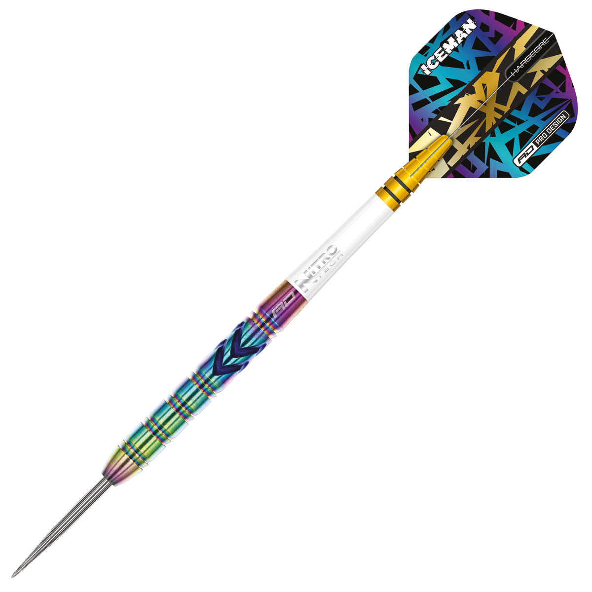 Detailed angle highlighting the Gerwyn Price Ionic barrel design and grip pattern