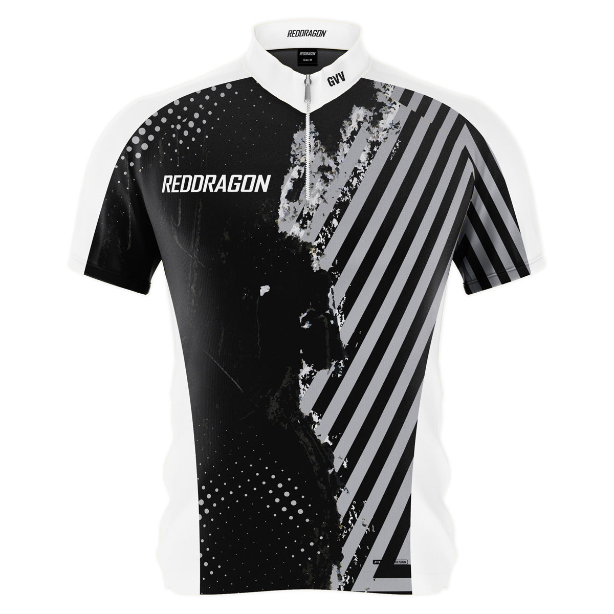 Red Dragon Gian van Veen 50 Years Limited Edition Dart Shirt front view image showing the complete shirt design, colours, anniversary graphics, and sponsor logos