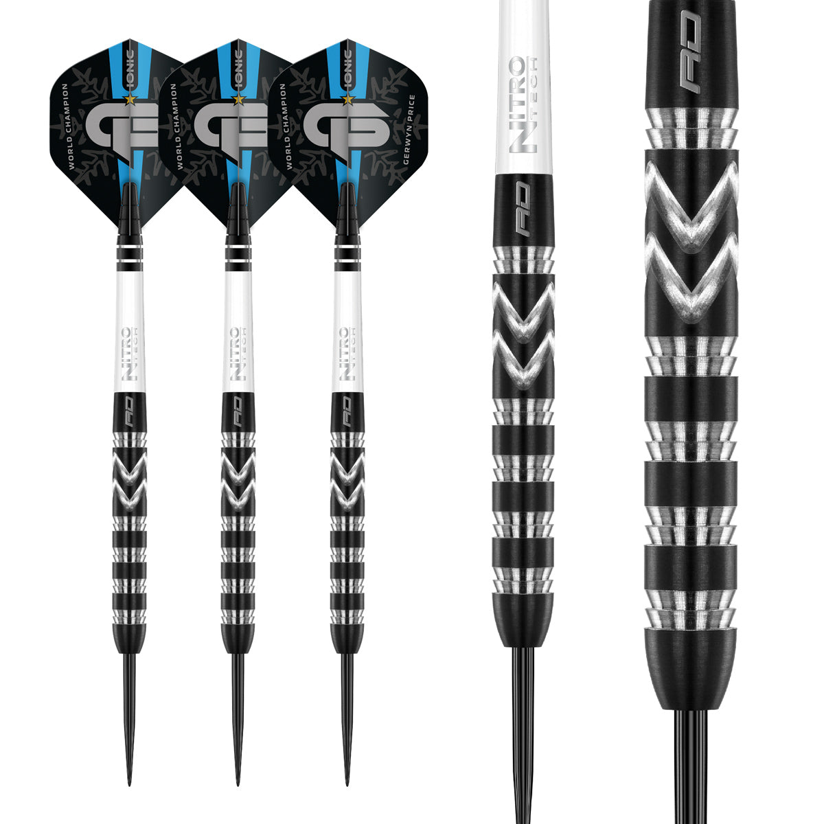 Multiple angle view of the Iceman Special Edition dart barrel profile and design