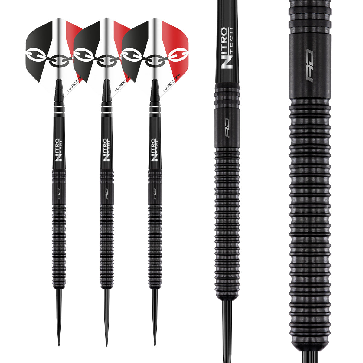 Multiple angle view of the Jamie Hughes dart barrel profile and design
