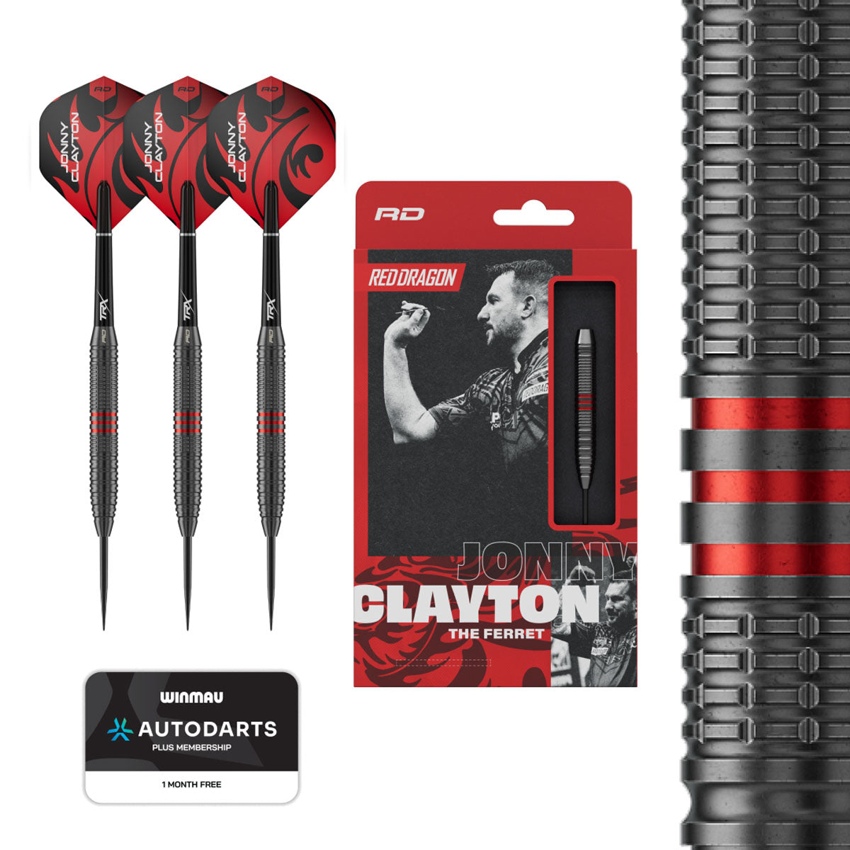 Red Dragon Jonny Clayton Core Brass Steel Tip Darts