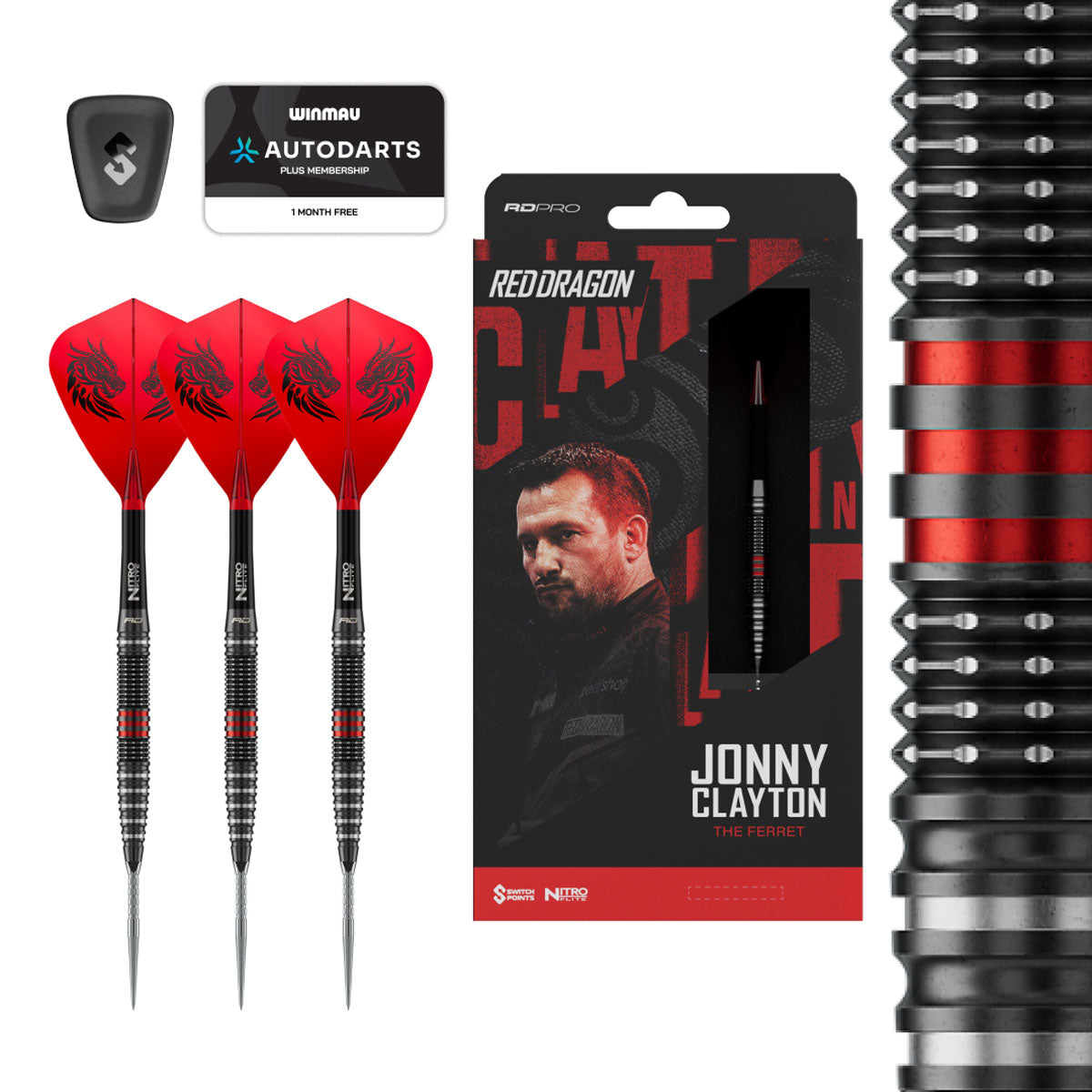 Red Dragon Jonny Clayton RD-PRO Switch Point 90% Tungsten Steel Tip Darts