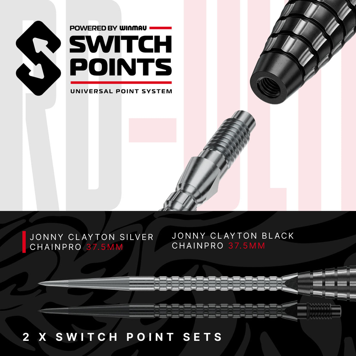 Red Dragon Jonny Clayton RD-ULTRA Switch Point 90% Tungsten Steel Tip Darts