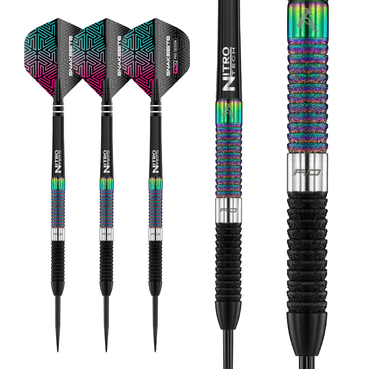 Multiple angle view of the Peter Wright Diamond Edition dart barrel profile and design