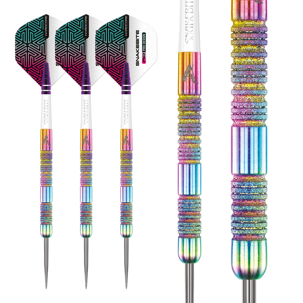 Peter Wright Diamond Fusion Spectron SE Steel Tip Darts complete dart overview image showing the full barrel profile and design from multiple angles
