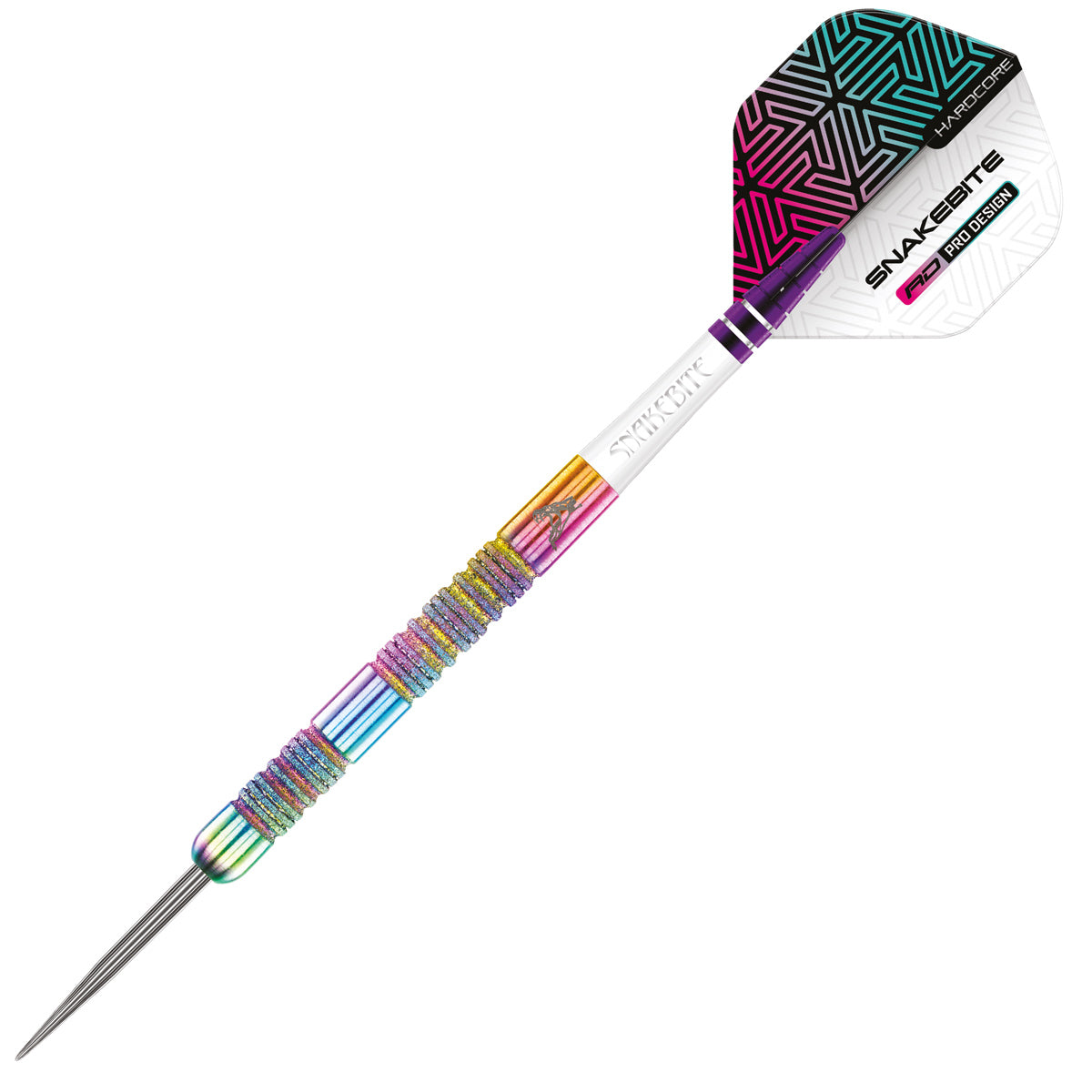 Peter Wright Diamond Fusion Spectron SE Steel Tip Darts close up image highlighting the barrel grip texture, coating, machining, and design details
