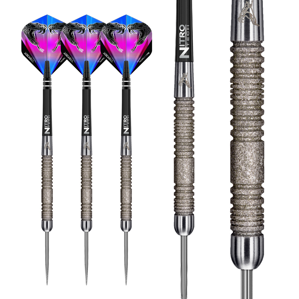 Multiple angle view of the Peter Wright Euro 11 Element dart barrel profile and design