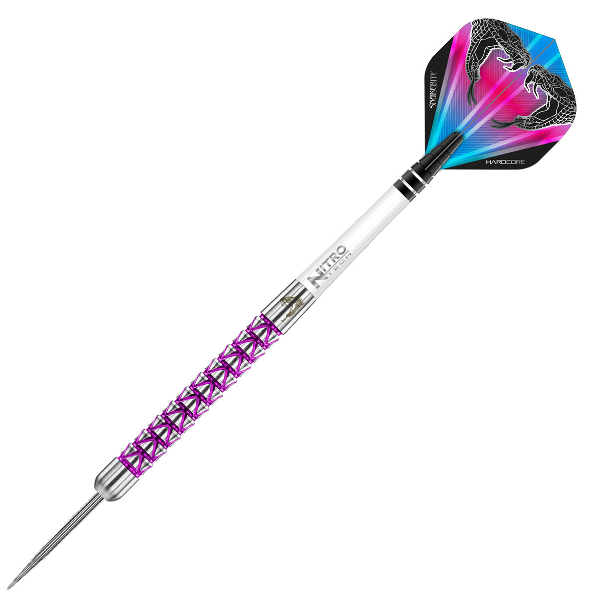 Detailed angle highlighting the Peter Wright Vyper barrel design and grip pattern