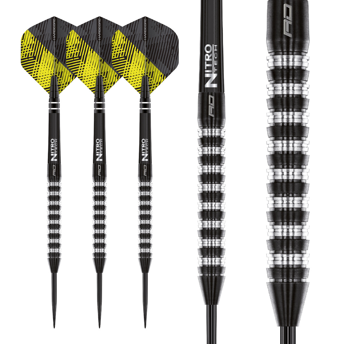 Multiple angle view of the Razor Edge Elite dart barrel profile and design