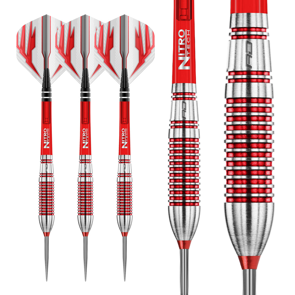 Multiple angle view of the Reflex dart barrel profile and design