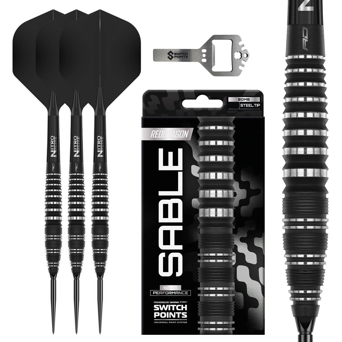 Red Dragon Sable Bomb Switch Point 90% Tungsten Steel Tip Darts