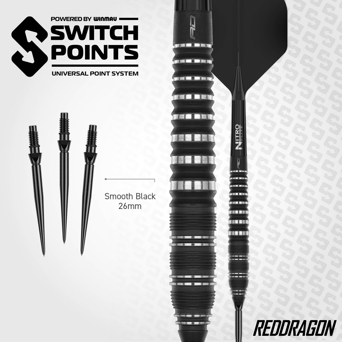 Red Dragon Sable Torpedo Switch Point 90% Tungsten Steel Tip Darts