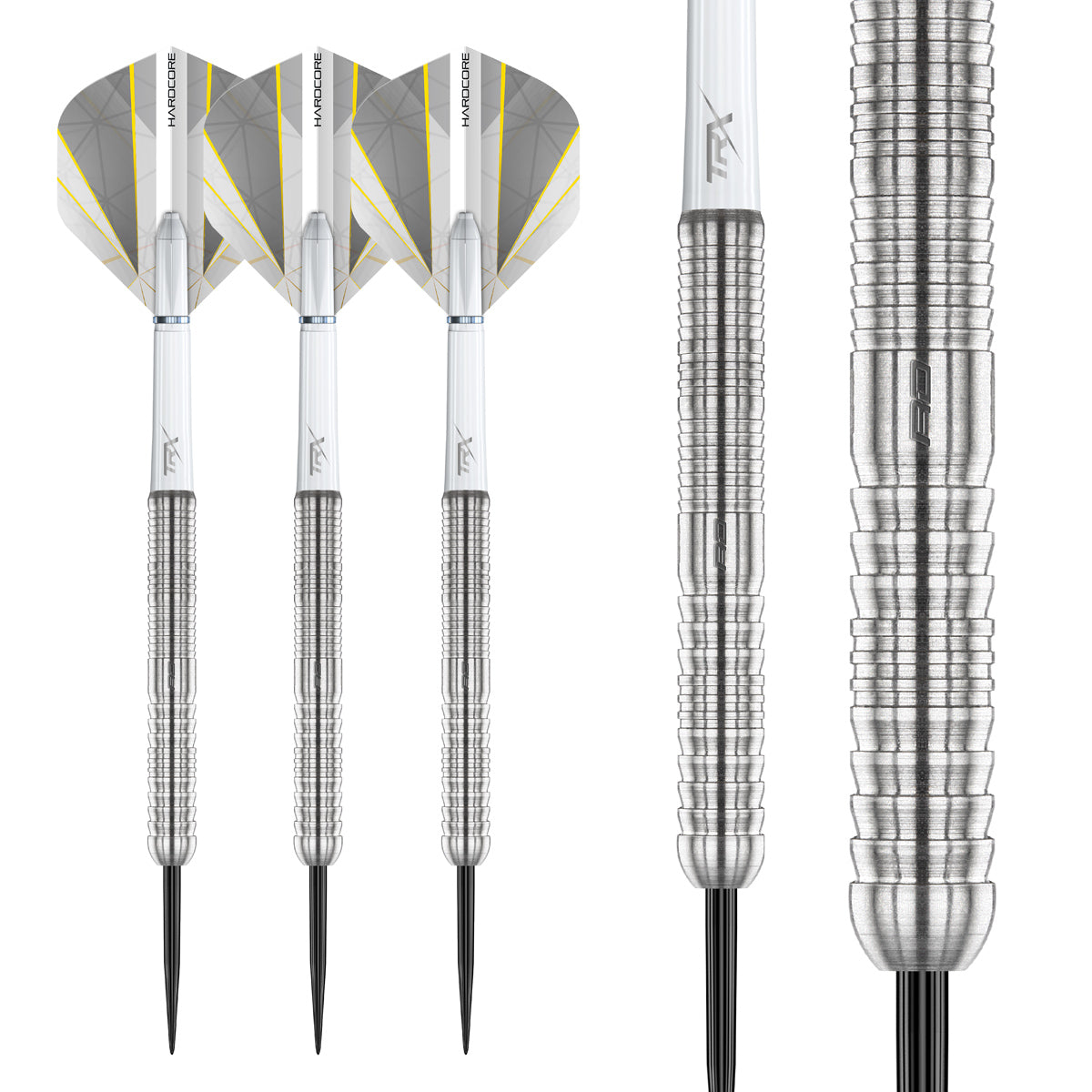 Seren 1 Pure Steel Tip Darts complete dart overview image showing the full barrel profile and design from multiple angles
