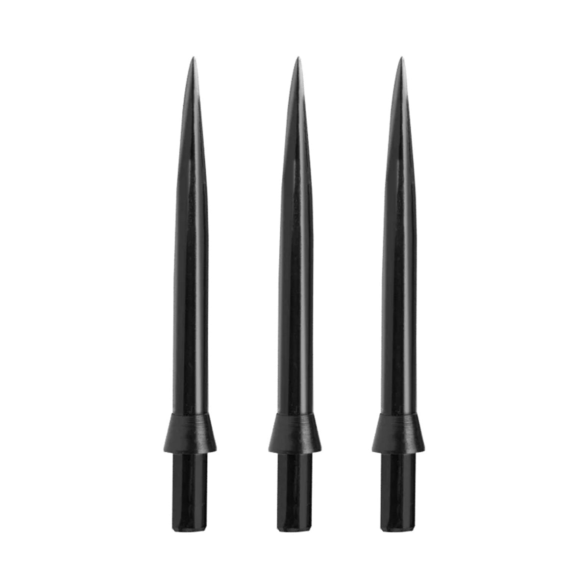 Red Dragon Specialist Black Dart Points with Trident Black alternative angle showing the point profile and finish