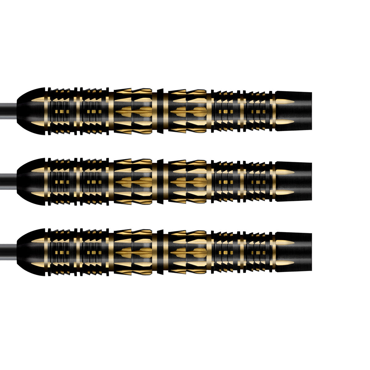 AI Mecha Steel Tip Darts close up image showing detailed grip patterns, machining, coating, and precision craftsmanship