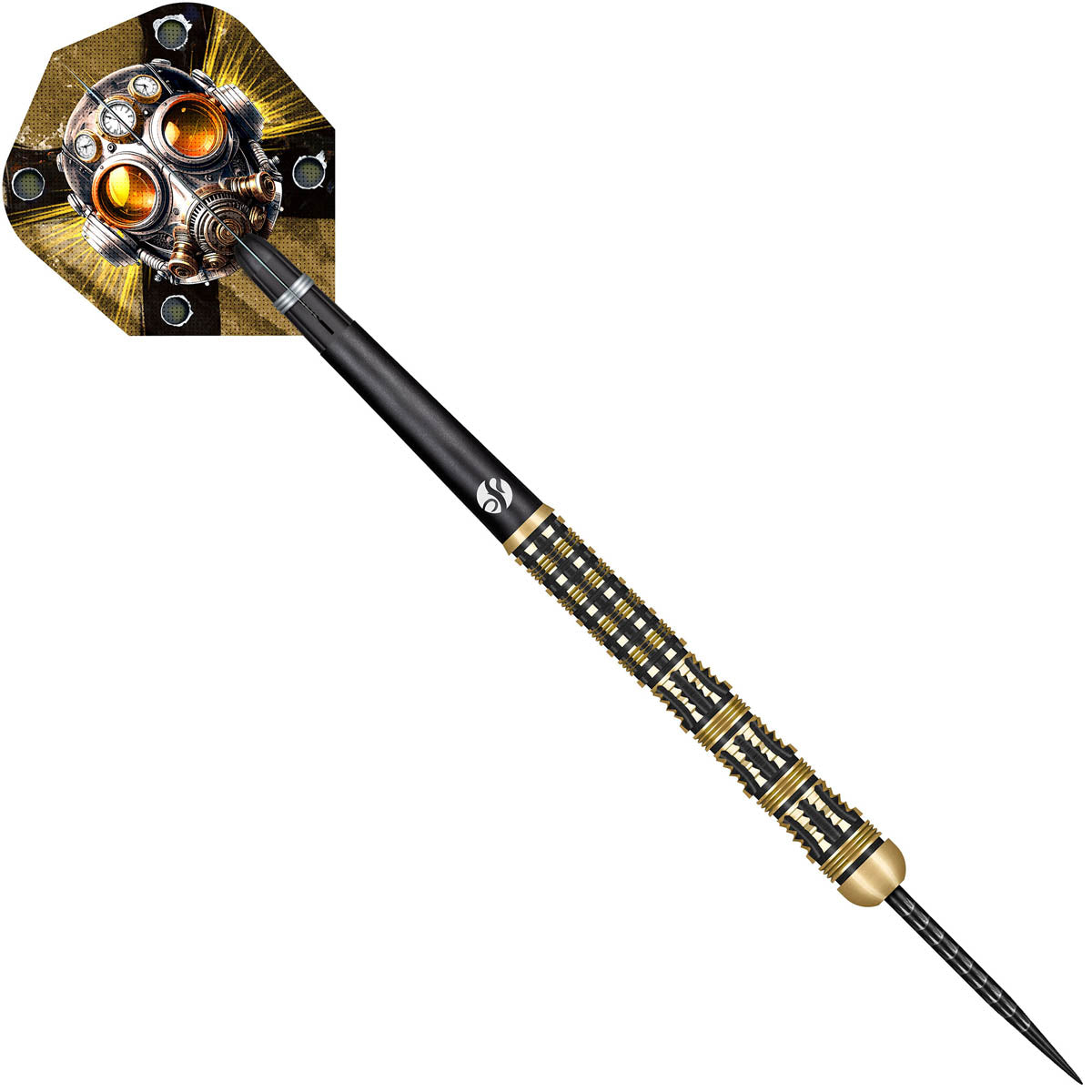 Badlands The Sheriff Steel Tip Darts angled product image displaying the barrel profile, grip layout, and design features