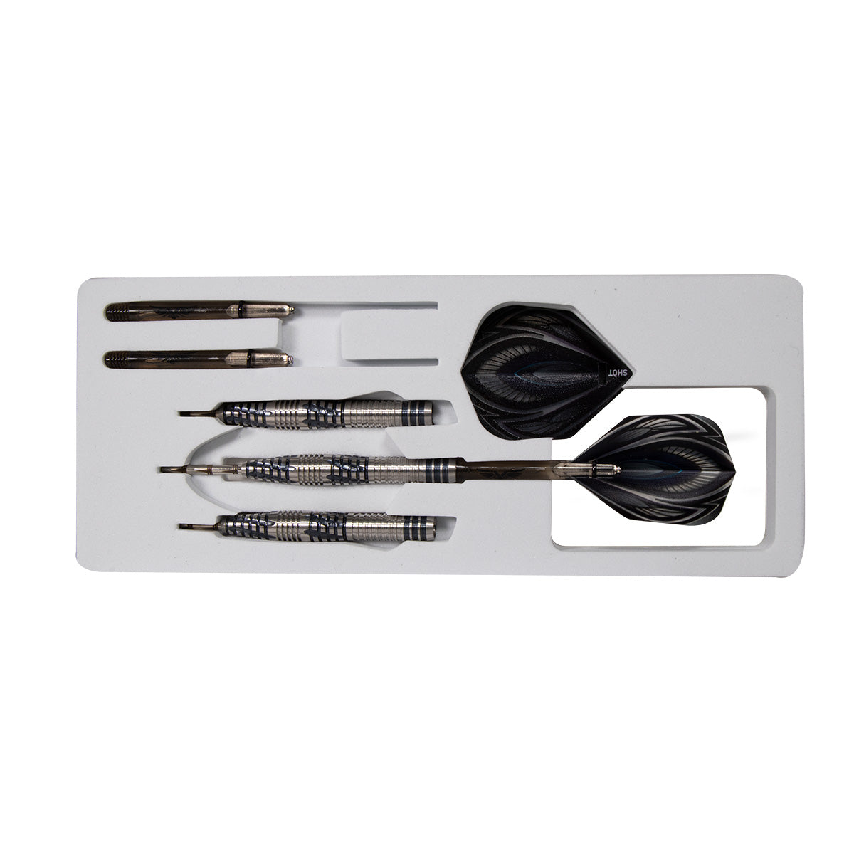 Birds of Prey Falcon Steel Tip Darts contents image displaying everything included inside the package