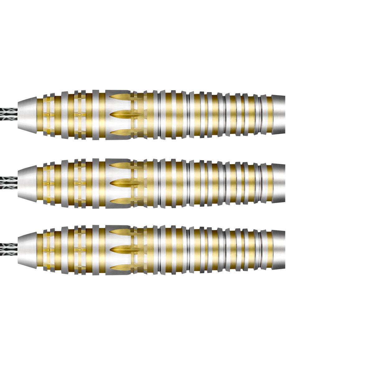 Celt Balor Steel Tip Darts close up image showing detailed grip patterns, machining, coating, and precision craftsmanship