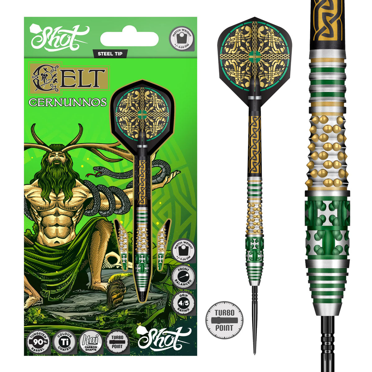 Shot Celt Cernunnos Turbo Point 90% Tungsten Steel Tip Darts