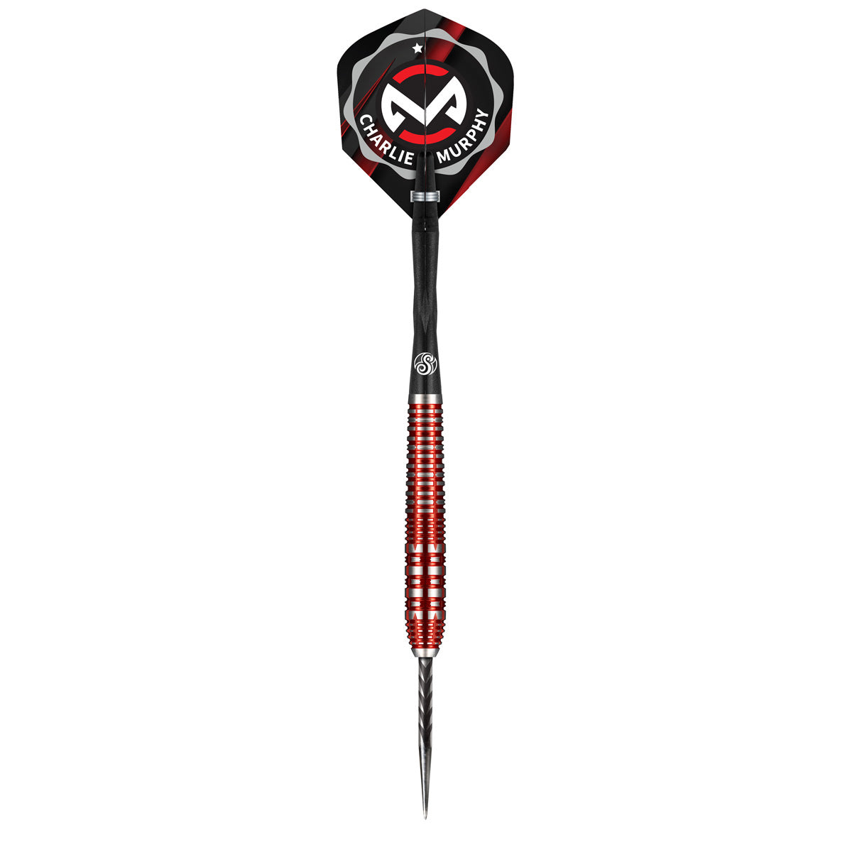 Collab Pro Series Charlie Murphy Steel Tip Darts dynamic product image highlighting the full dart setup and barrel design