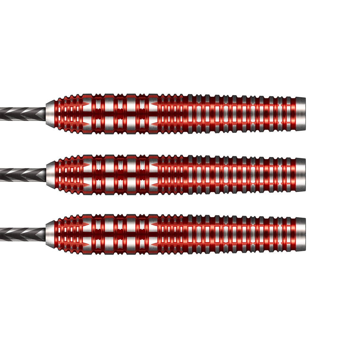 Collab Pro Series Charlie Murphy Steel Tip Darts close up image showing detailed grip patterns, machining, coating, and precision craftsmanship
