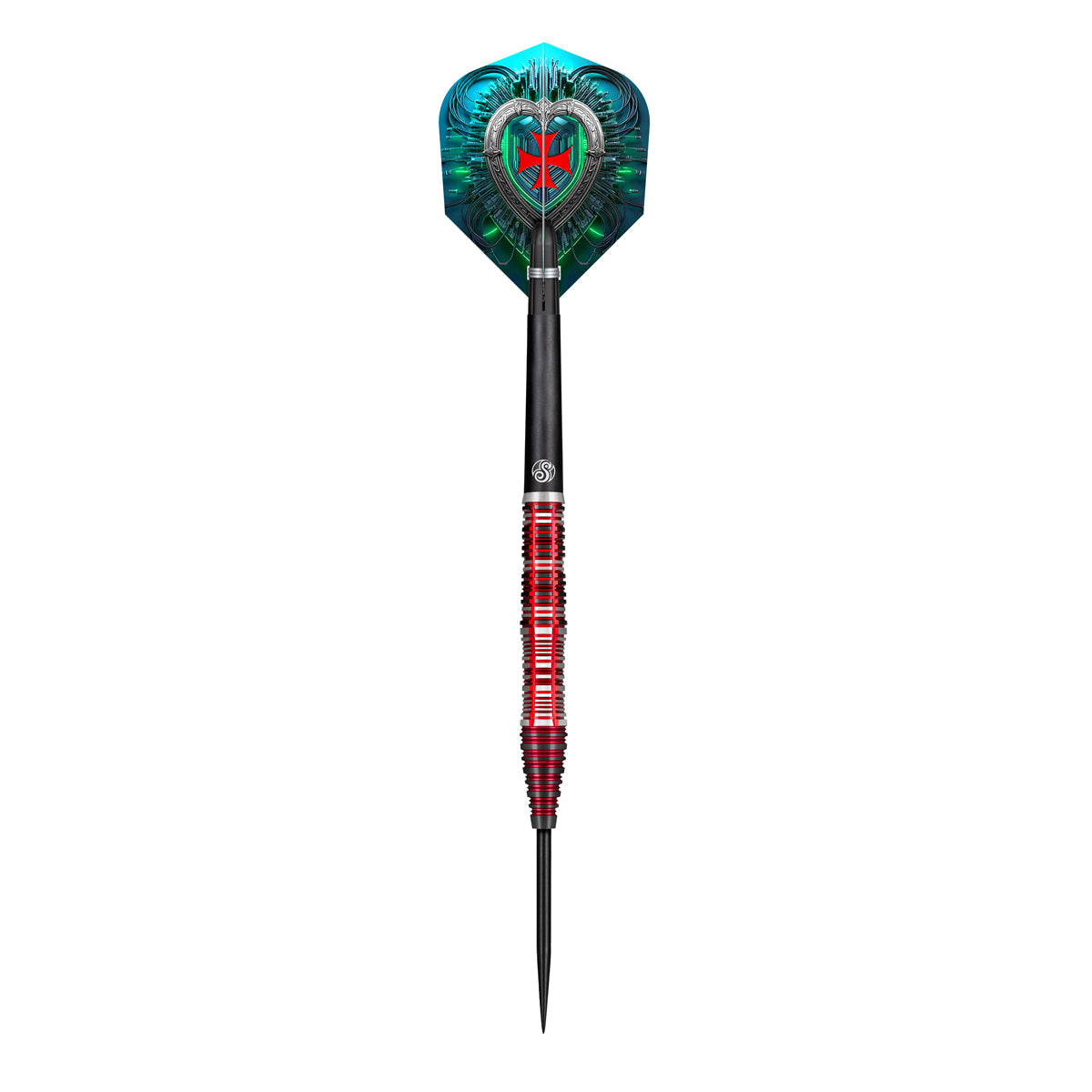 Future Knights Dreadheart Steel Tip Darts dynamic product image highlighting the full dart setup and barrel design
