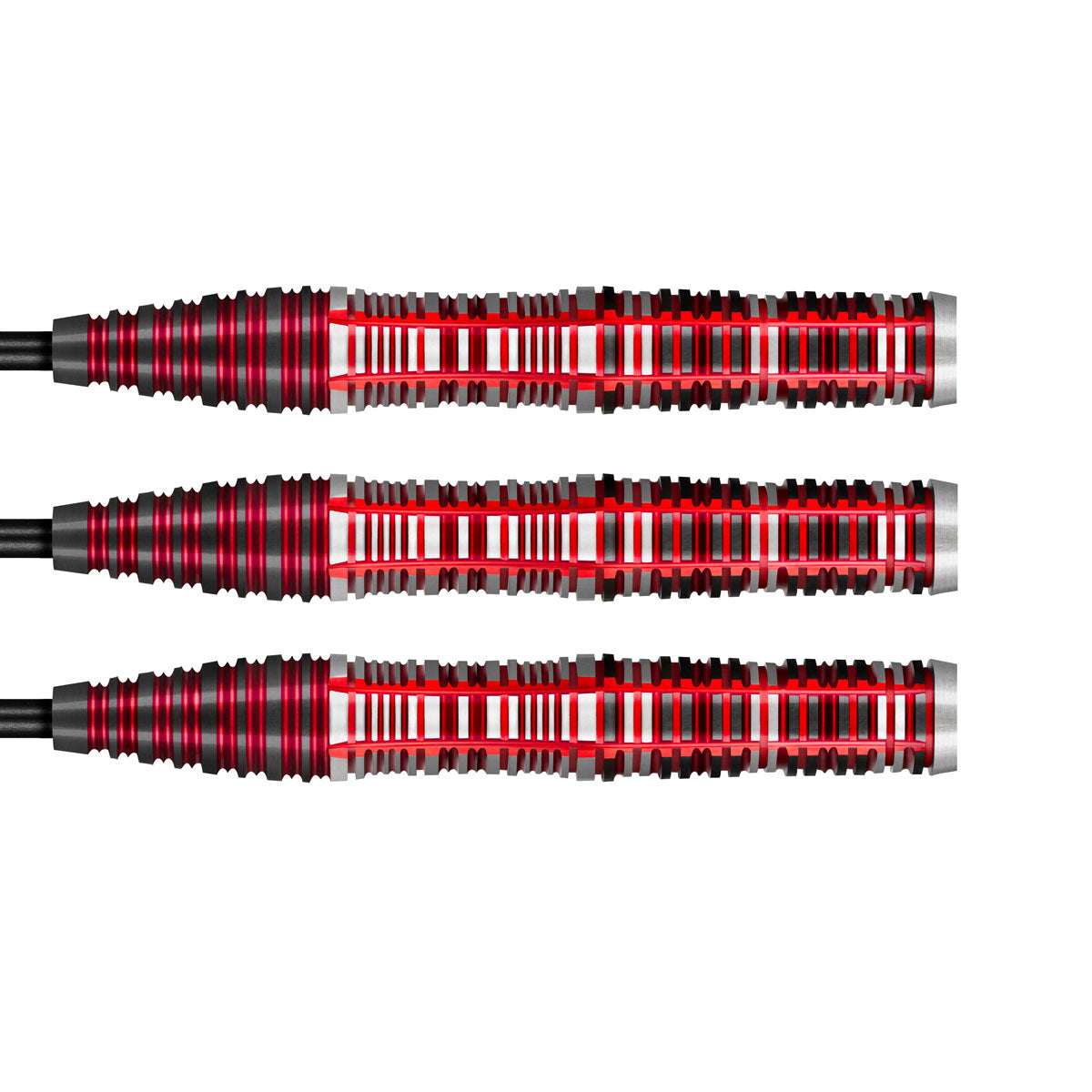 Future Knights Dreadheart Steel Tip Darts close up image showing detailed grip patterns, machining, coating, and precision craftsmanship