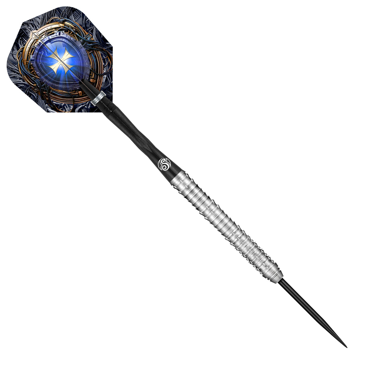 Future Knights Ironsoul Steel Tip Darts angled product image displaying the barrel profile, grip layout, and design features