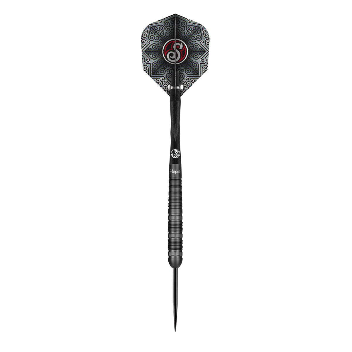 Haupai Puha 2.0 Steel Tip Darts dynamic product image highlighting the full dart setup and barrel design
