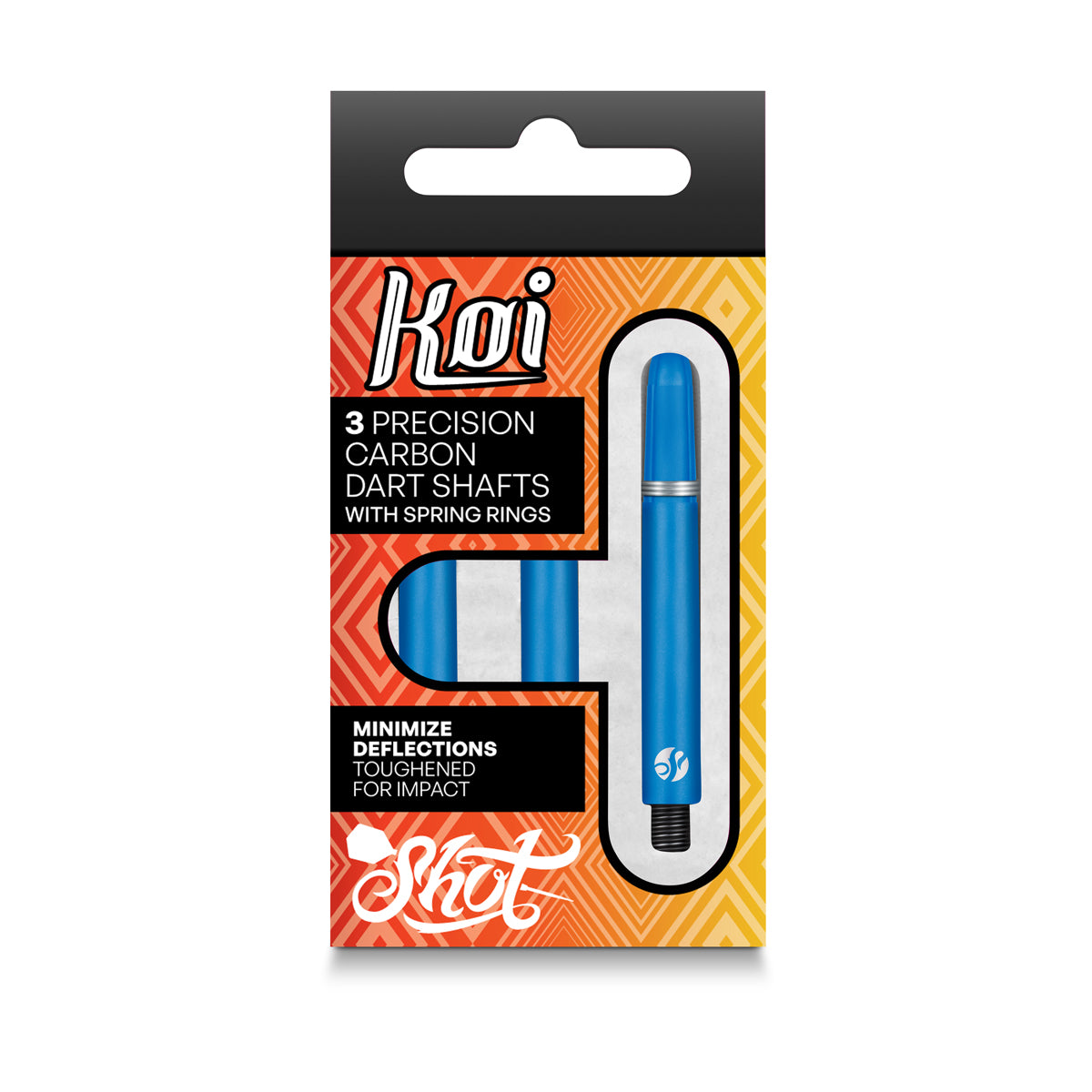 Shot Koi Carbon Dart Stems Shafts packaging image showing the retail pack design and included contents