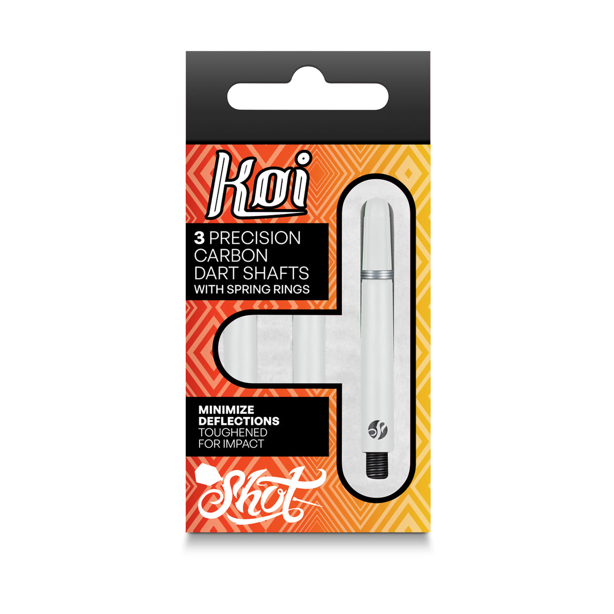 Shot Koi Carbon Dart Stems Shafts packaging image showing the retail pack design and included contents