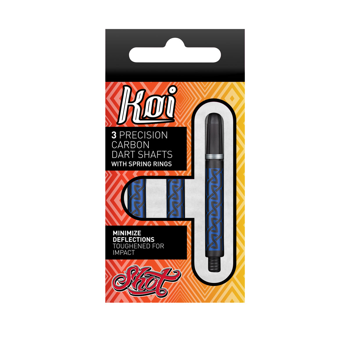 Shot Koi Carbon Shaft Helioknot Dart Stems packaging image showing the retail pack design and included contents