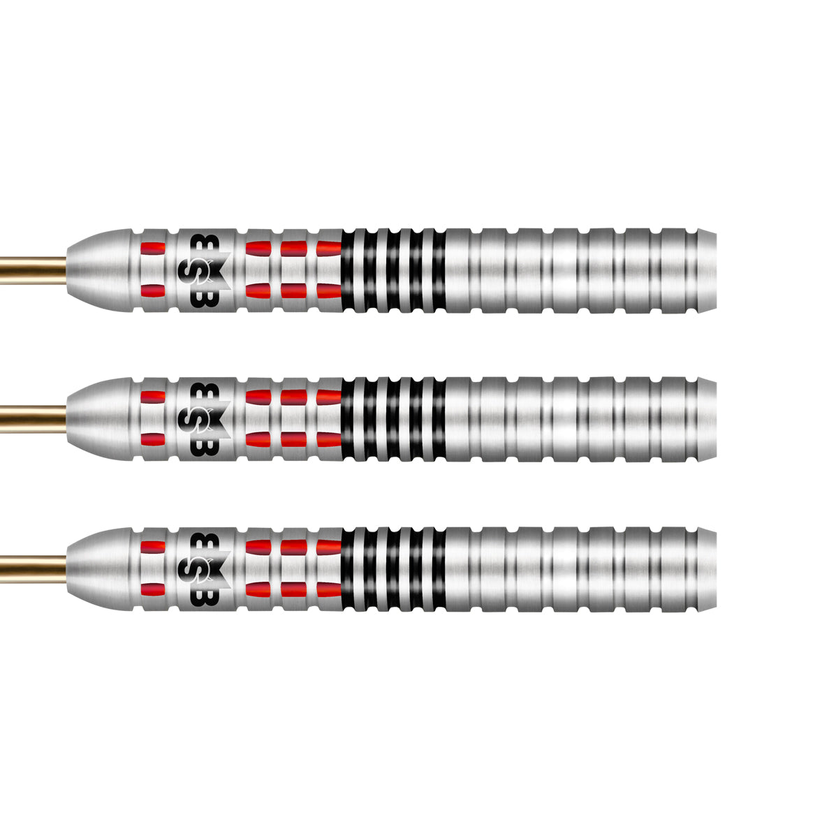 Michael Smith Achieve Steel Tip Darts close up image showing detailed grip patterns, machining, coating, and precision craftsmanship