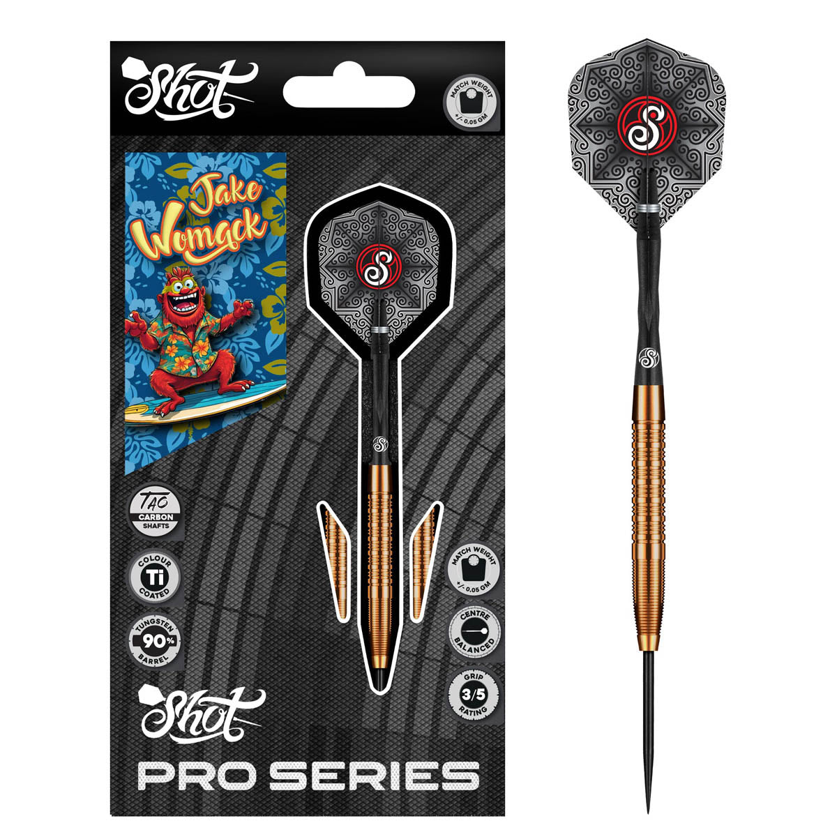 Pro Series Jake Womack Steel Tip Darts packaging exterior image showing the outer box artwork, branding, and presentation design