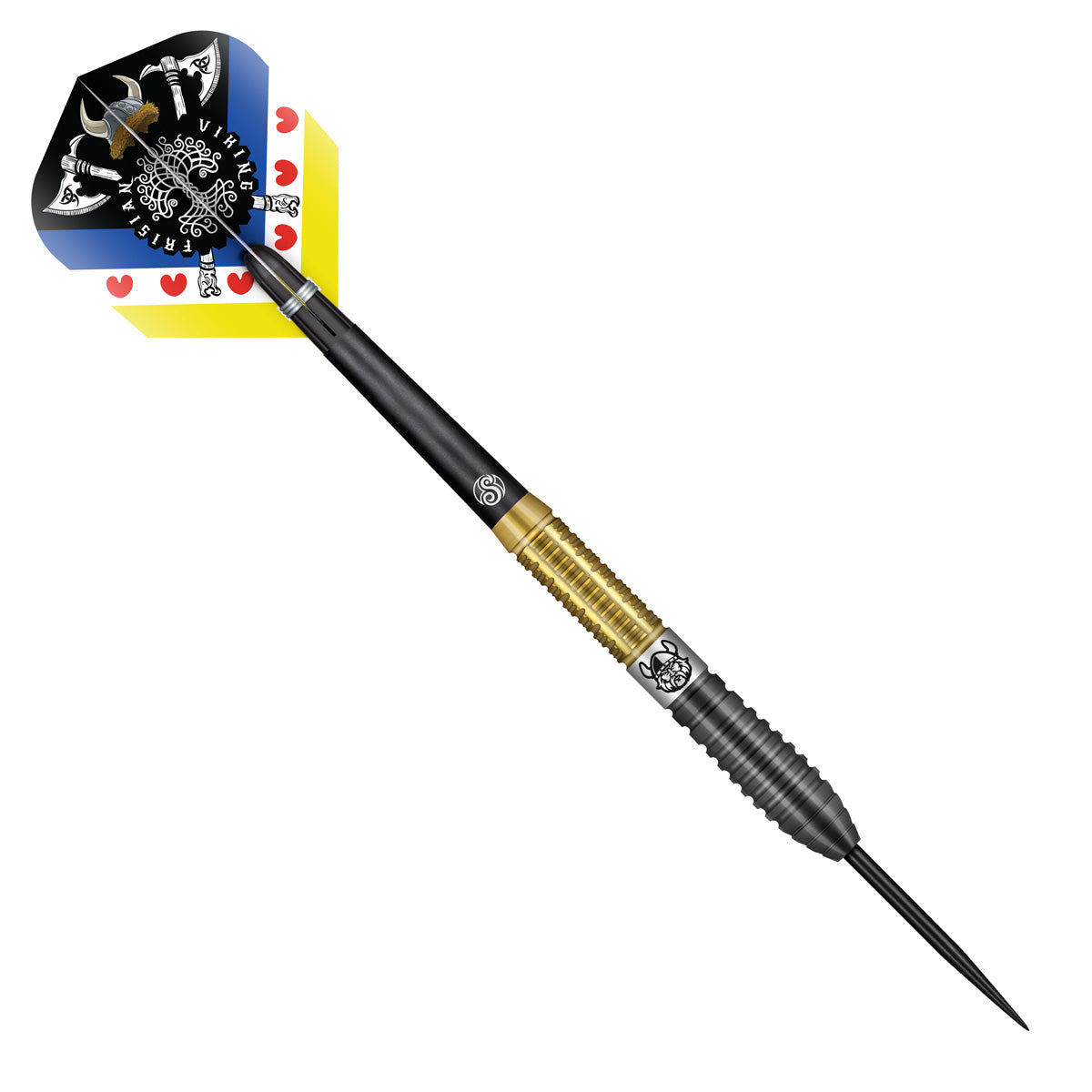 Pro Series Jitse van der Wal Steel Tip Darts angled product image displaying the barrel profile, grip layout, and design features
