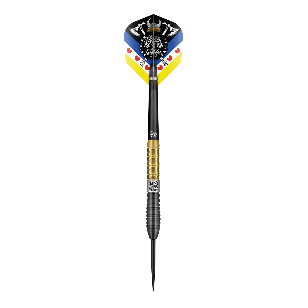 Pro Series Jitse van der Wal Steel Tip Darts dynamic product image highlighting the full dart setup and barrel design
