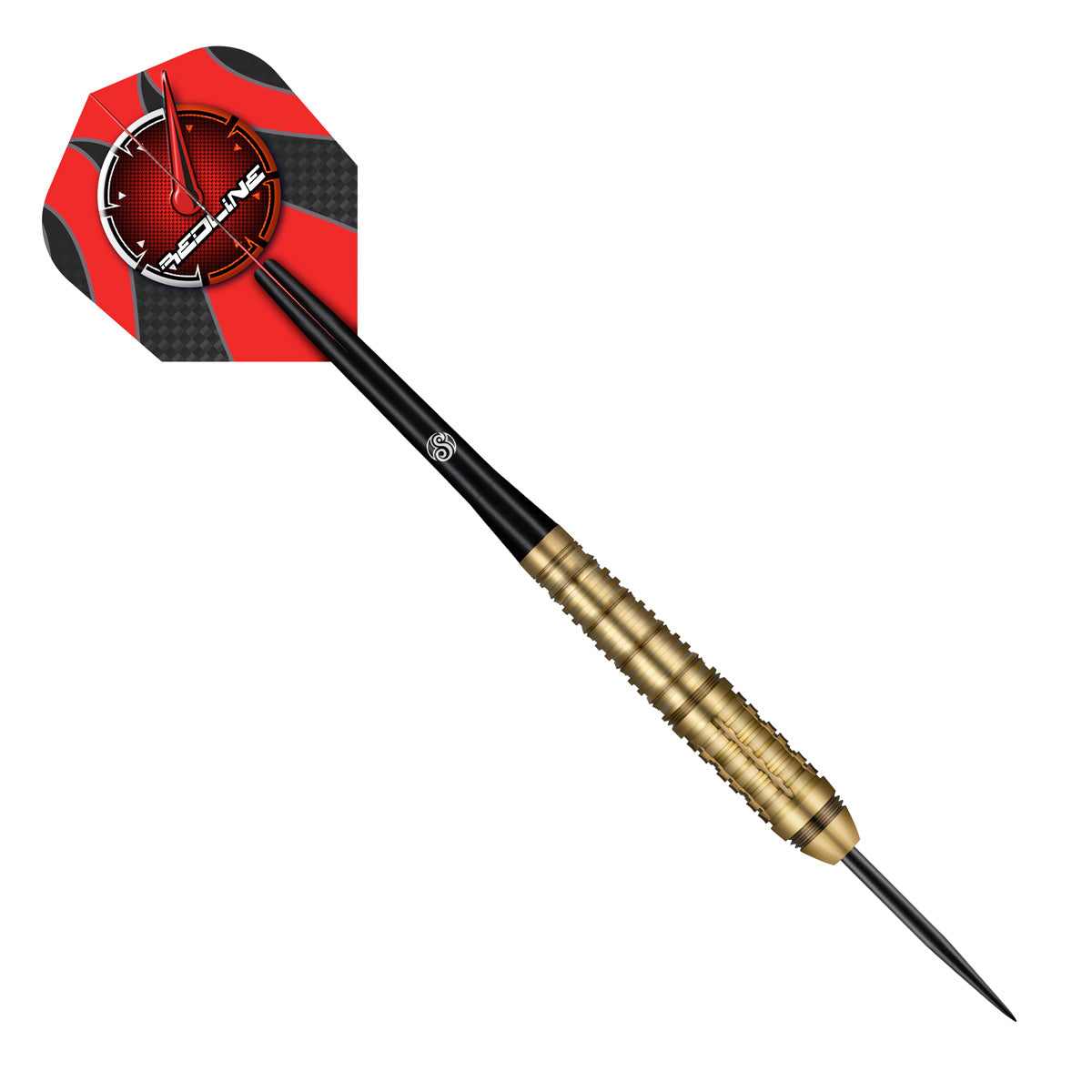 Redline M4CH1 Steel Tip Darts angled product image displaying the barrel profile, grip layout, and design features