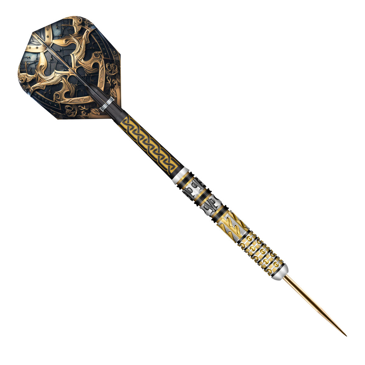 Viking Odin Steel Tip Darts angled product image displaying the barrel profile, grip layout, and design features