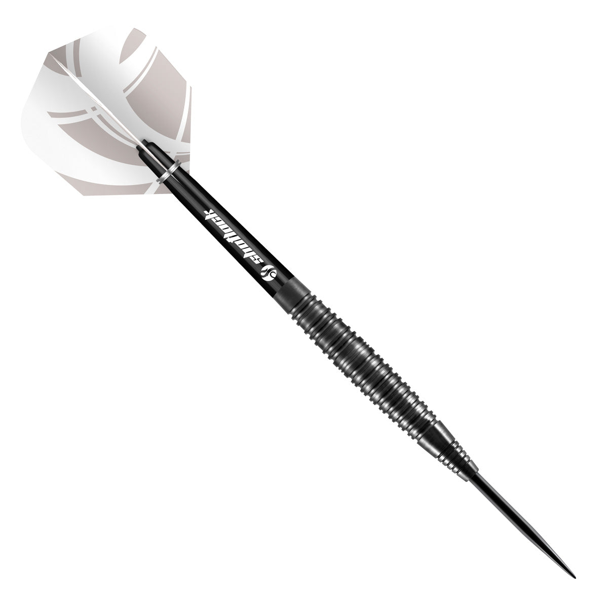 Zen Satori Steel Tip Darts angled product image displaying the barrel profile, grip layout, and design features